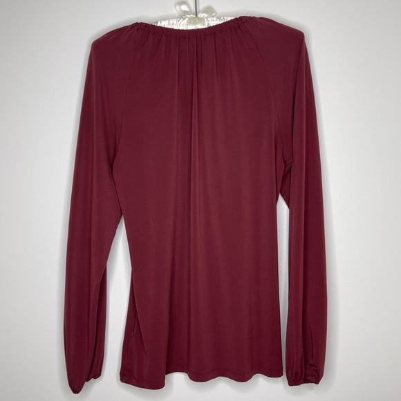 Michael Kors Maroon Chain Detail Blouse XS - Picture 3 of 4